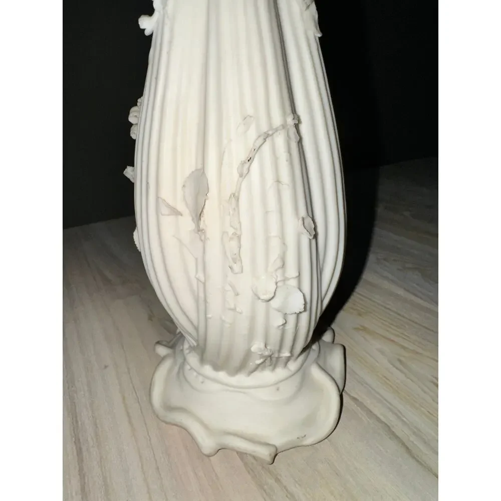 Antique 19th Century Samuel Alcock Vase Floral Cut Out Unique One of a Kind FLAW